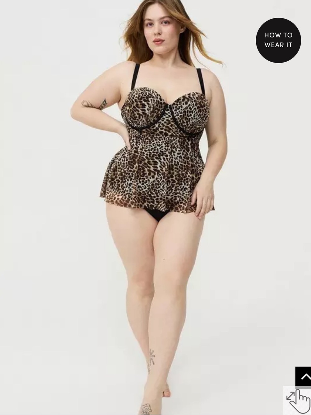 Plus Size Leopard Print Swimsuit 2X DD/F TORRID NWT